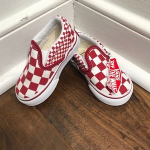 NWT Vans 'Classic SlipOn' Red/White Checkered Shoe